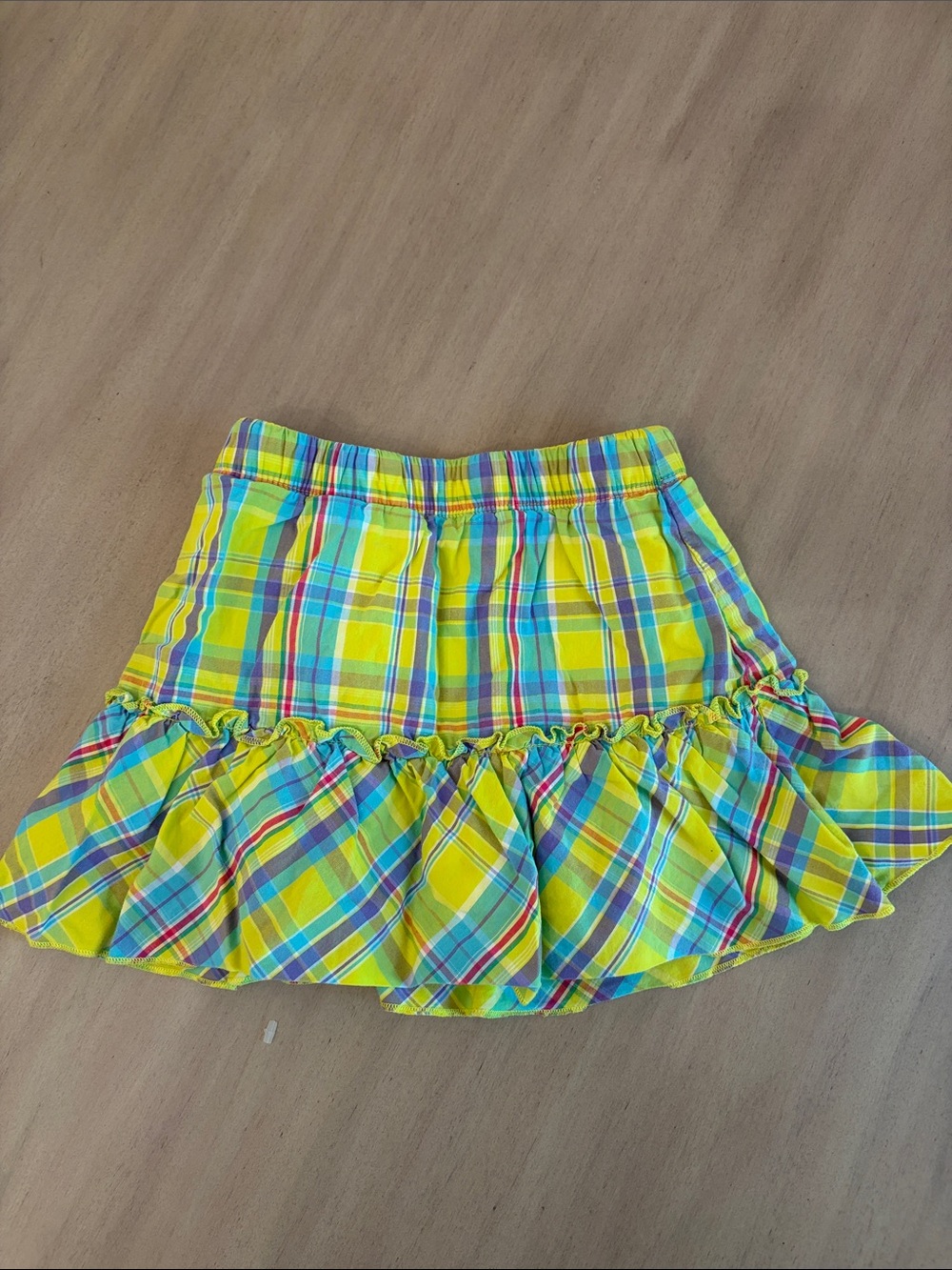 Carter's Yellow Plaid Ruffle Hem Mini Skirt